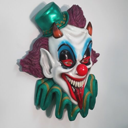 décor mural tête 3D de clown diabolique nlcdeco