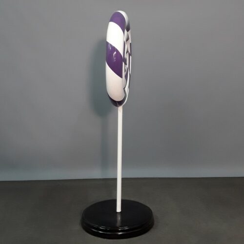 sucette à spirale blanche et violette ronde stop trottoir nlcdeco