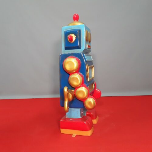 jouet en résine robot bleu nlcdeco
