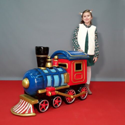 reproduction jouet locomotive bleu et rouge nlcdeco