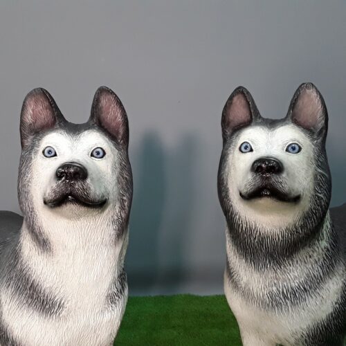 Couple de chien Husky en résine nlcdeco