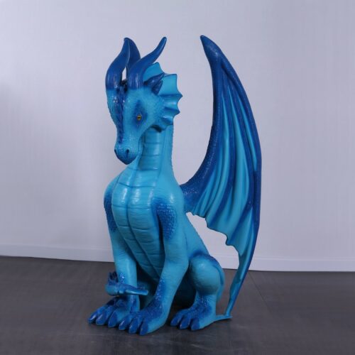 Statue dragon bleu taille réelle nlcdeco