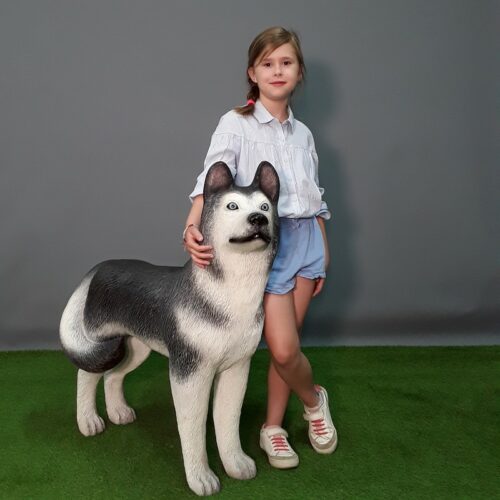 Statue chien Husky taille réelle nlcdeco