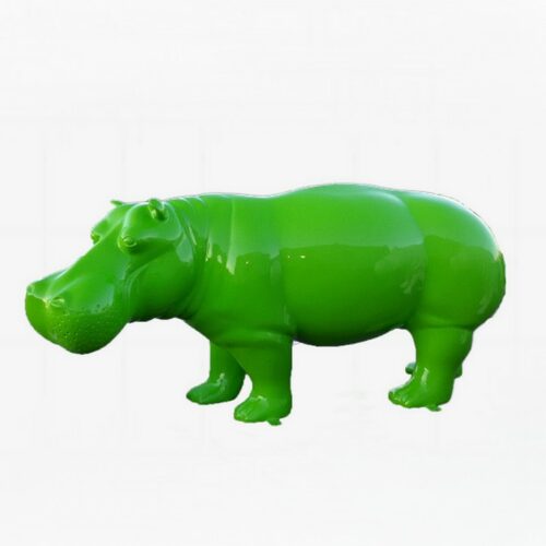 Statue couleur hippopotame vert nlcdeco