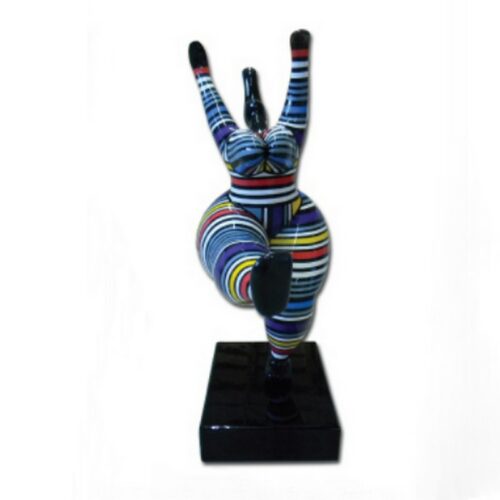 Statue décorative baigneuse rayures bleues nlcdeco