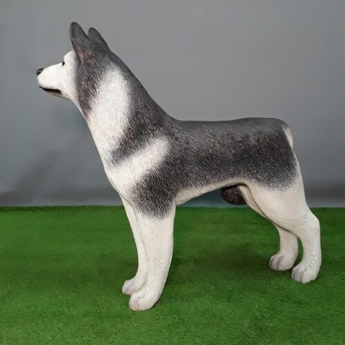 Statue décorative chien Husky debout nlcdeco