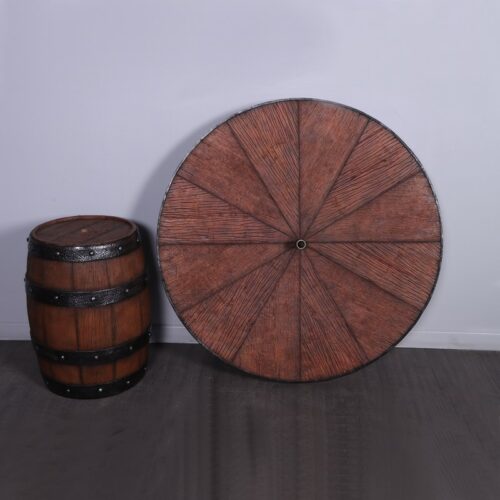 Table tonneau de bois en 2 parties nlcdeco