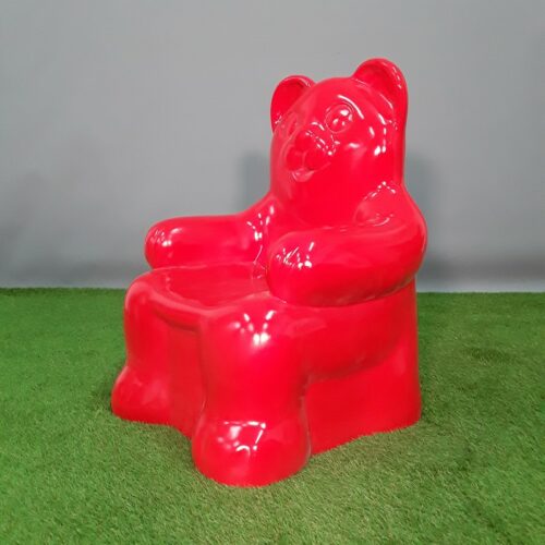 fauteuil enfant en forme d'ourson rouge nlcdeco