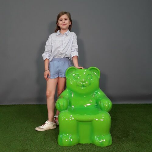 siège pour enfant en forme d'ours vert nlcdeco