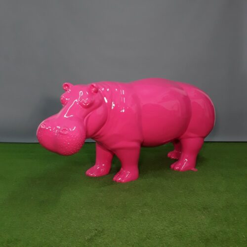 statue couleur décor extérieur hippopotame
