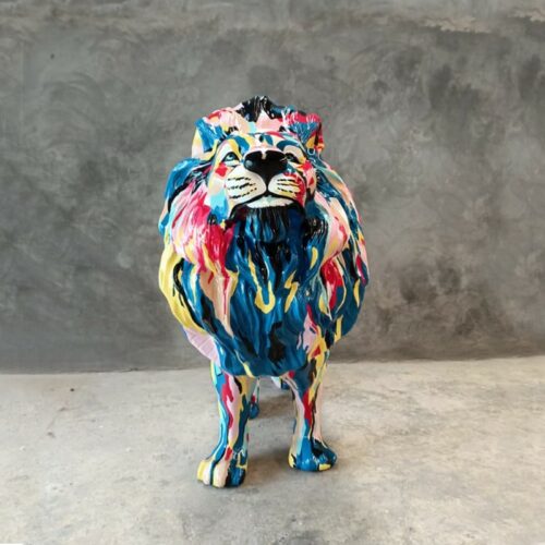 Colorful lion design animal statue nlcdeco