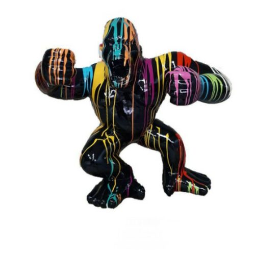 Statue design gorille noir coulées de p