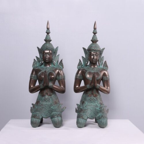 couple de statuettes Teppanom en bronze nlcdeco