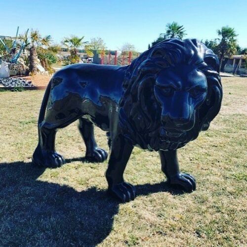 statue XXL lion noir nlcdeco
