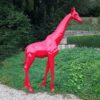 big red giraffe statue nlcdeco