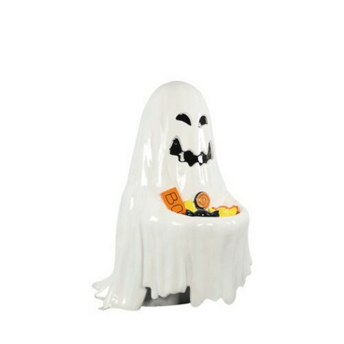 Ghost Holding Candies statue nlcdeco