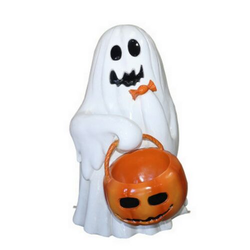 statue d'halloween fantôme et bonbons nlcdeco