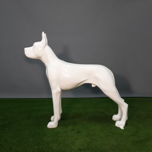 statue design dogue Allemand blanc nlcdeco