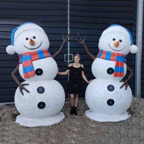 Duo de statues géantes de bonhommes de neige nlcdeco