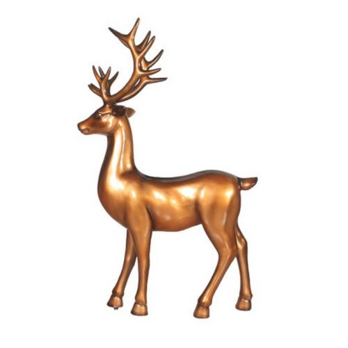 copper-colored standing reindeer resin statue nlcdeco