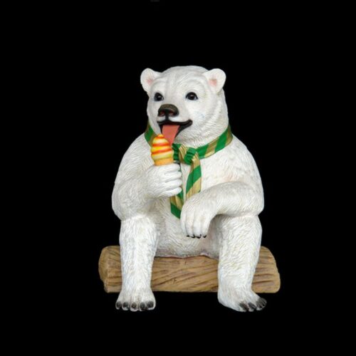 statue décorative ours polaire et glace nlcdeco