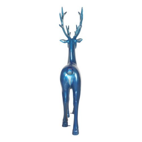 statue décorative renne debout couleur bleu nlcdeco