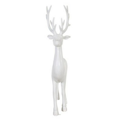 white reindeer resin statue nlcdeco