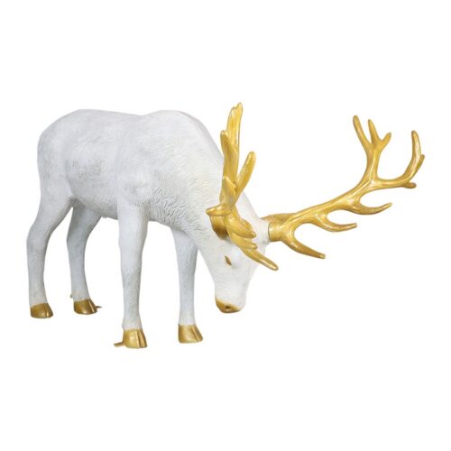 cerf géant thème blanc et or