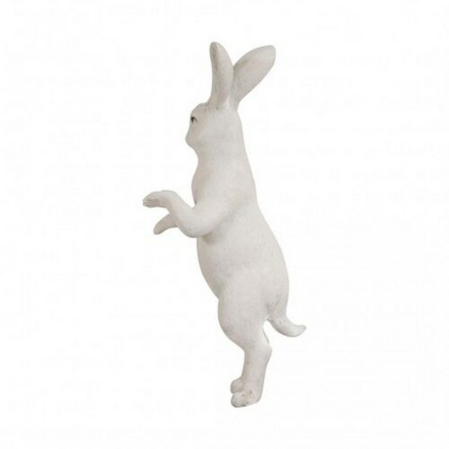 statue céramique lapin blanc debout nlcdeco