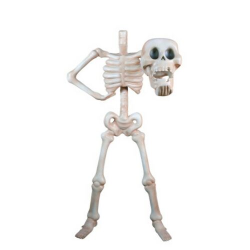 statue décorative squelette qui montre sa tête nlcdeco