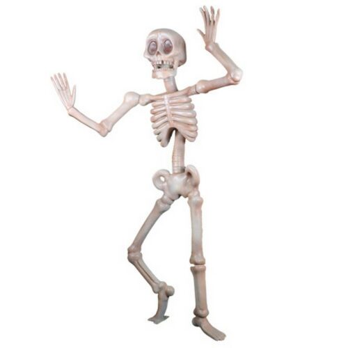 statue résine squelette bras en l'air nlcdeco