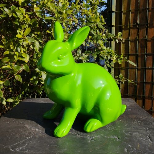 green rabbit statuette nlcdeco