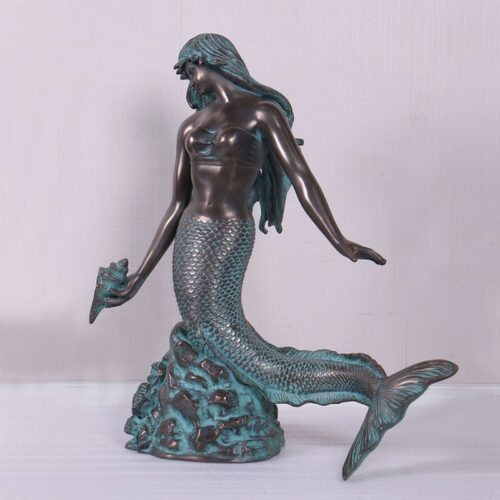 statue de bronze sirène taille humaine nlcdeco