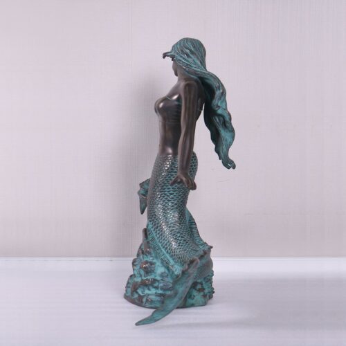 statue sirène en résine imitation bronze nlcdeco