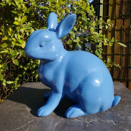 statuette petit lapin bleu nlcdeco
