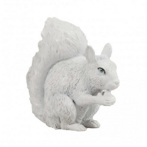 statuette petit écureuil blanc décor extérieur