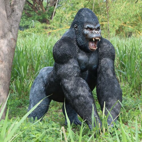 Statue décorative gorille en colère