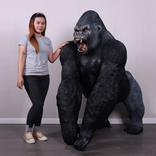 gorille dos argenté taille réelle nlcdeco