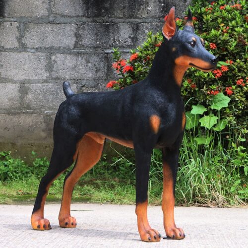 Doberman chien en résine