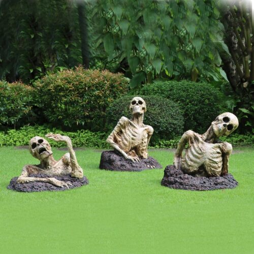 trio de zombies grandeur nature effrayant