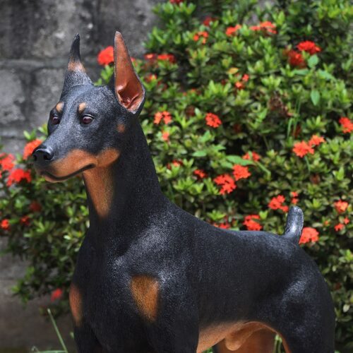 doberman figurine taille réelle en résine