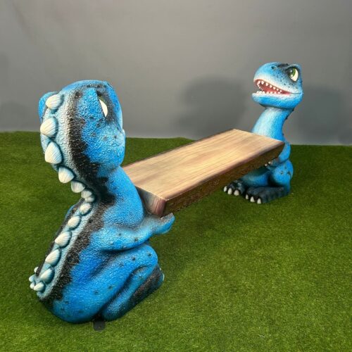 banc deux places dinosaures en résine