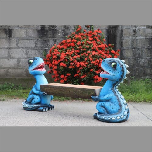 Banc dinosaures espace jeux enfants
