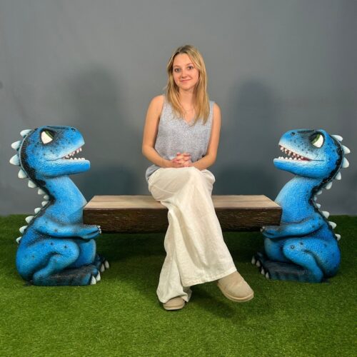 banc décor dinosaure en résine