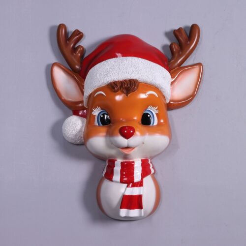 renne rigolo portrait géant décor de Noël