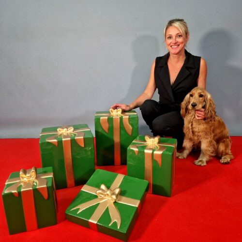 Lot de 5 cadeaux factices décor de Noël xxl