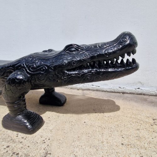 mobilier originale exotique crocodile banc en résine