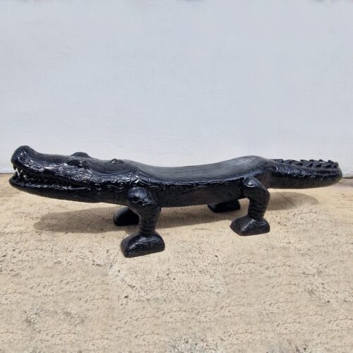 crocodile géant en forme de banc 2 places pour extérieur