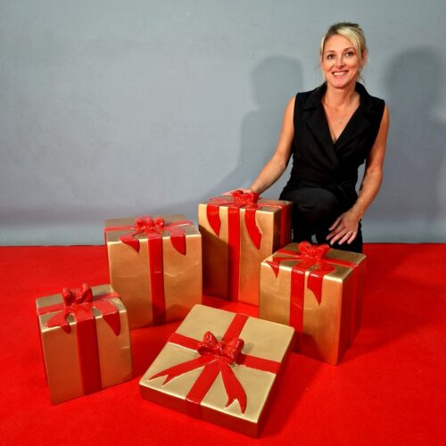 LOT DE 5 CADEAUX FACTICES EN RESINE